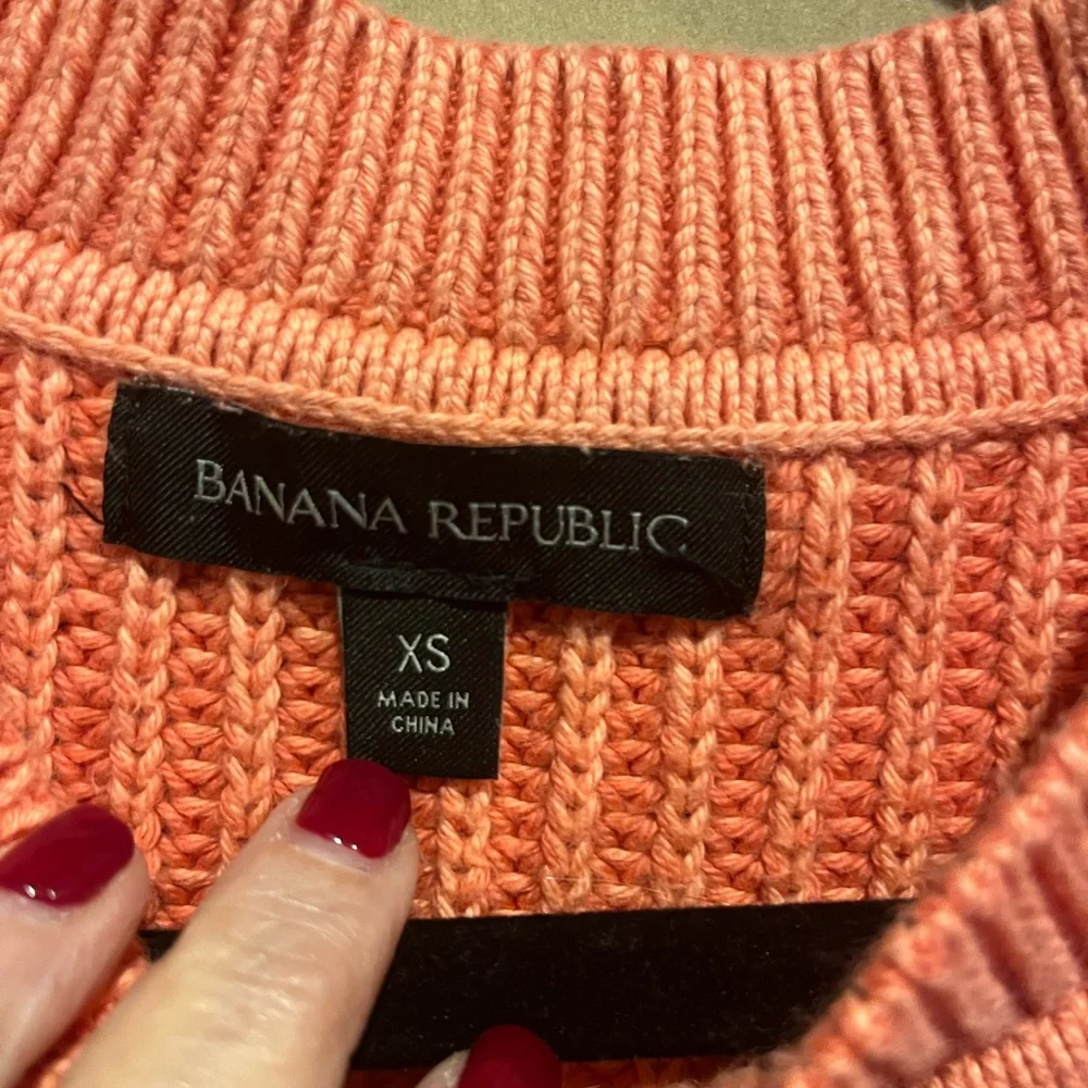 Banana Republic Sweater XS Coral Crew neck Cotton 80's Y2K Minimalist Capsule - Picture 3 of 9